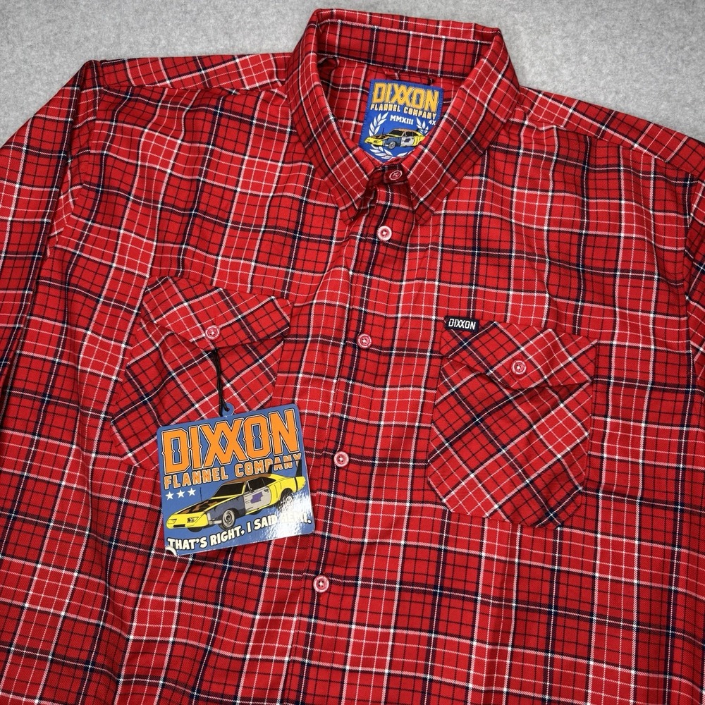 DIXXON Flannel Company Men's The Dirte Joe Dirt Red Plaid Shirt Size 4XL